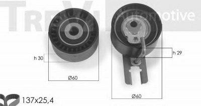 TREVI AUTOMOTIVE kd1286 -  Комплект ремня ГРМ